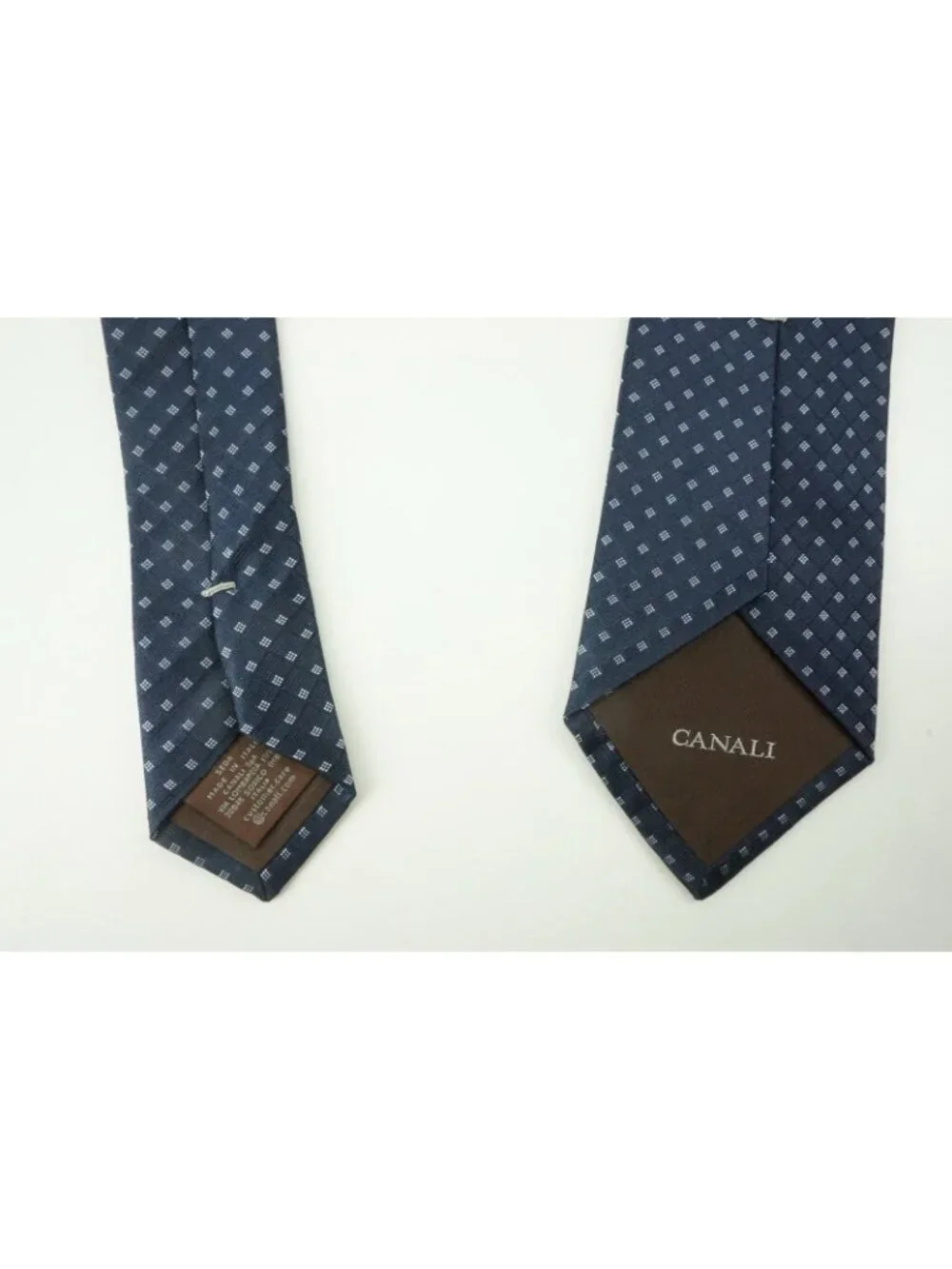 Canali Aegean Blue Macclesfield Plaid 100% Silk Tie Brand New With Tags